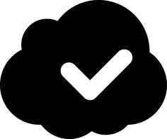 Cloud With Check Sign Craft Design Svg File, Free Vectors File